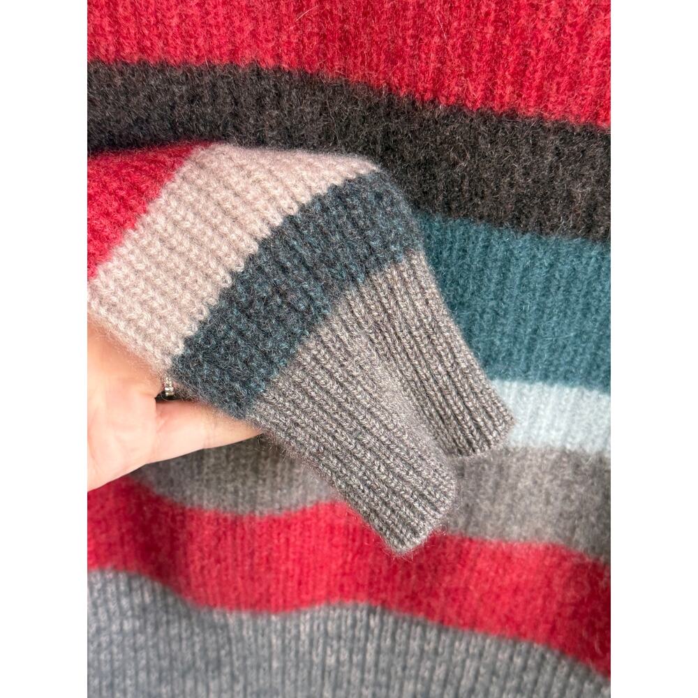 360 Cashmere Striped Long Sleeve Crew Neck Knit Pullover Sweater Multi Womens S - Picture 5 of 8